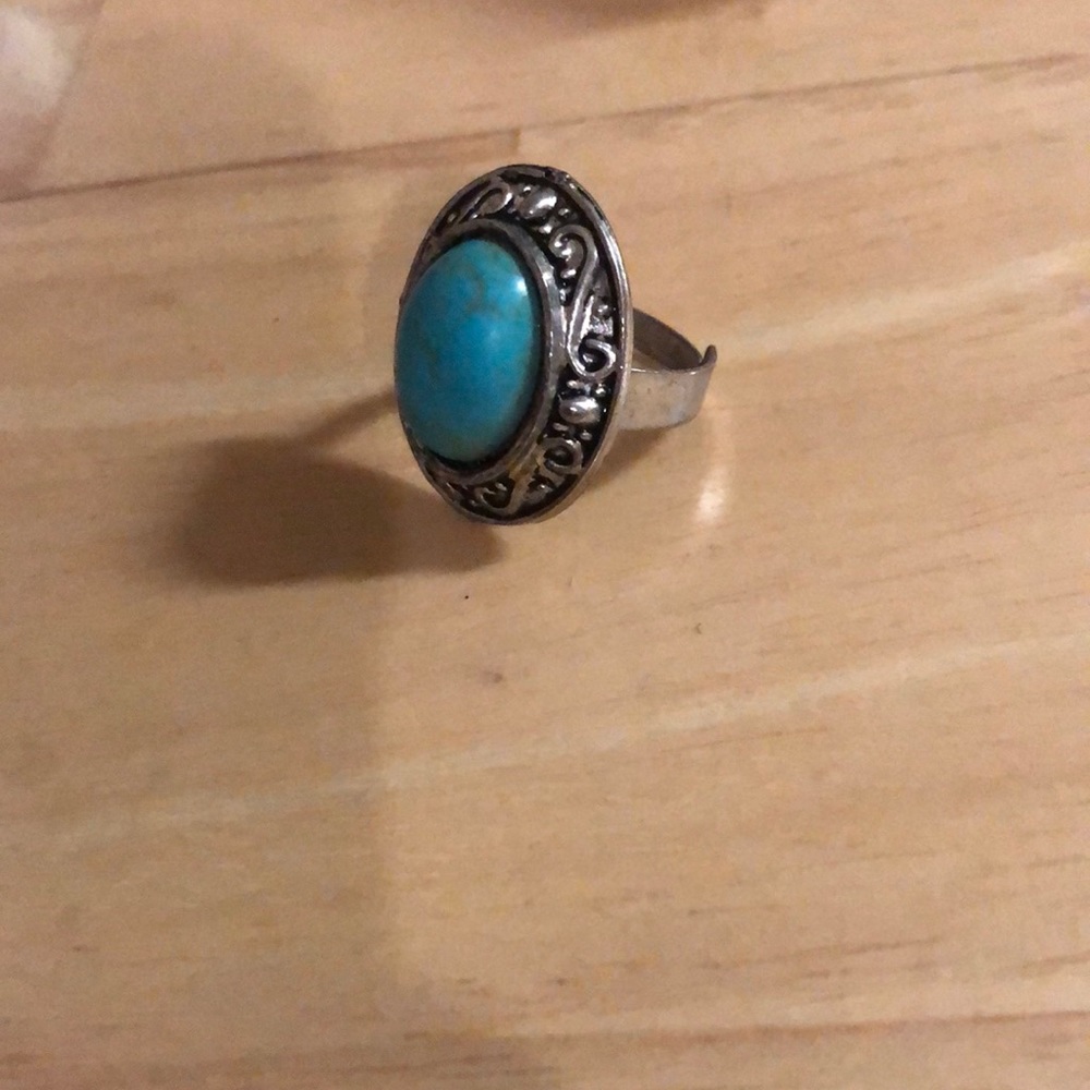 Blue oval ring